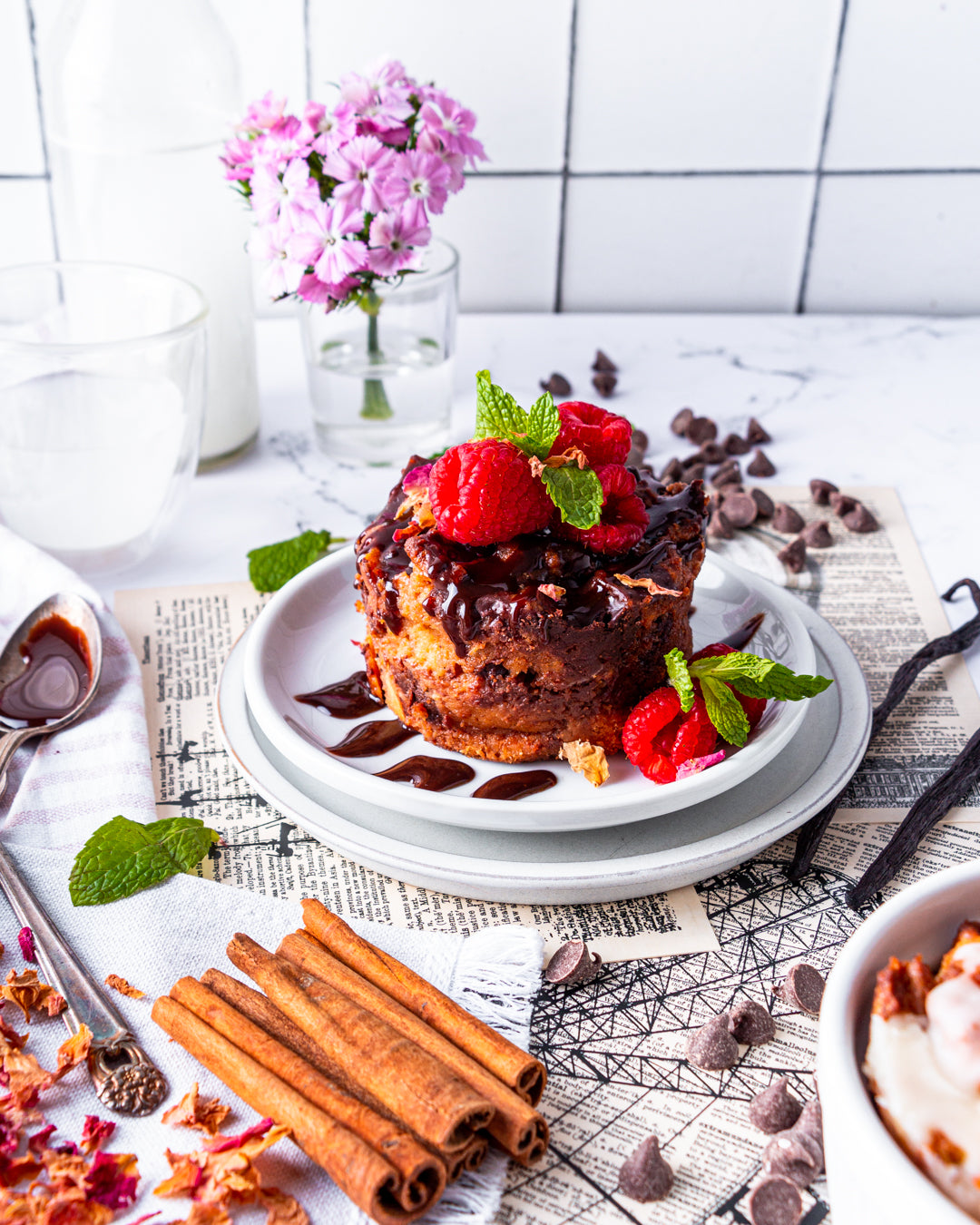 Chocolate Croissant Bread Pudding